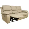 Sofá con recliner cuero 100% 3 cuerpos marrón Taupe