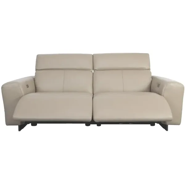 Sofá con recliner cuero 100 3 cuerpos marrón modus visón