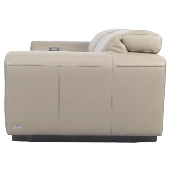 Sofá con recliner cuero 100 3 cuerpos marrón modus visón