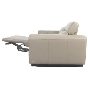 Sofá con recliner cuero 100 3 cuerpos marrón modus visón