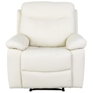 Sillón con recliner 1 cuerpo simil cuero beige crema Lexus