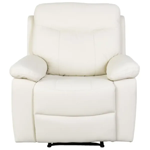 Sillón con recliner 1 cuerpo simil cuero beige crema Lexus
