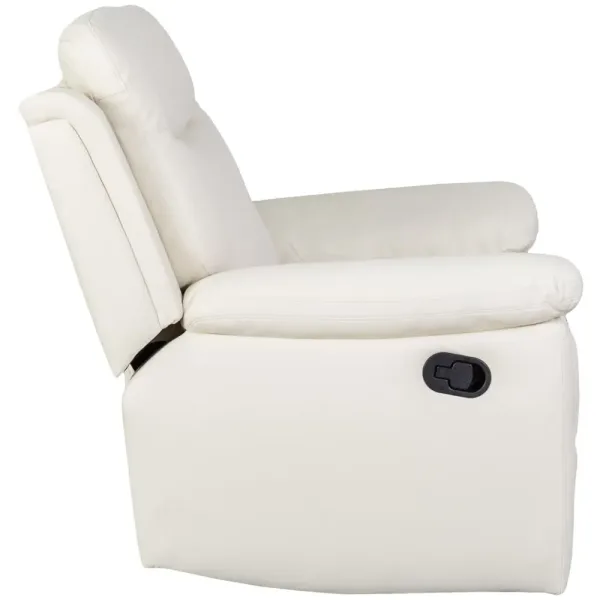 Sillón con recliner 1 cuerpo simil cuero beige crema Lexus