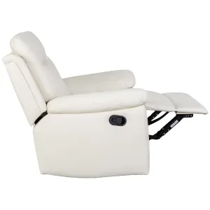 Sillón con recliner 1 cuerpo simil cuero beige crema Lexus