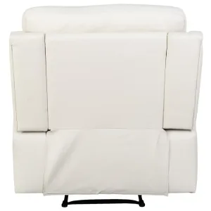 Sillón con recliner 1 cuerpo simil cuero beige crema Lexus