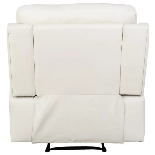 Sillón con recliner 1 cuerpo simil cuero beige crema Lexus