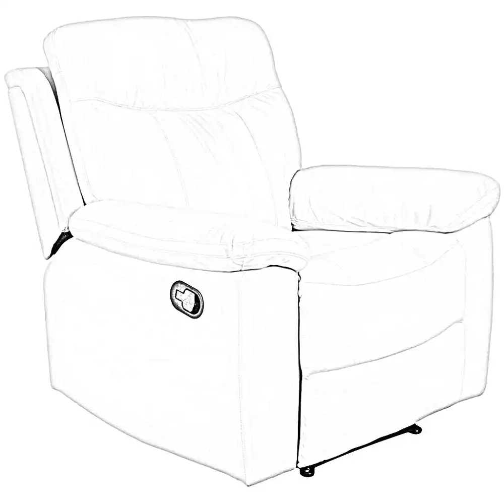 Sillón con recliner 1 cuerpo simil cuero beige crema Lexus
