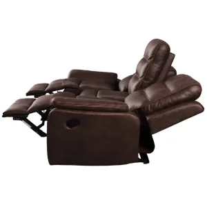 Sofá con recliner tela 3 cuerpos marrón chocolate