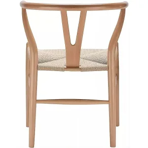 Silla De Comedor Nórdica Madera Ratán Wishbone